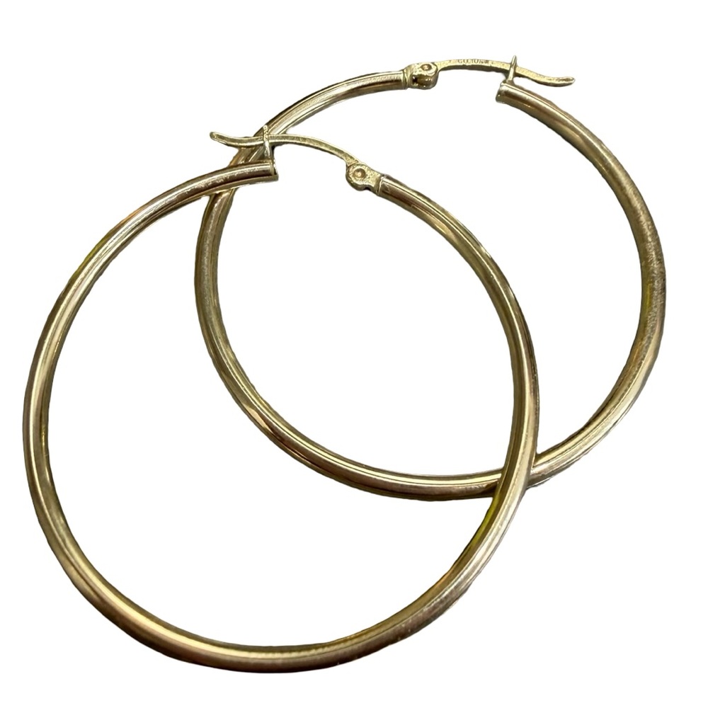 10k stamped Gold Hoop Earrings - Classic Women's Hoops